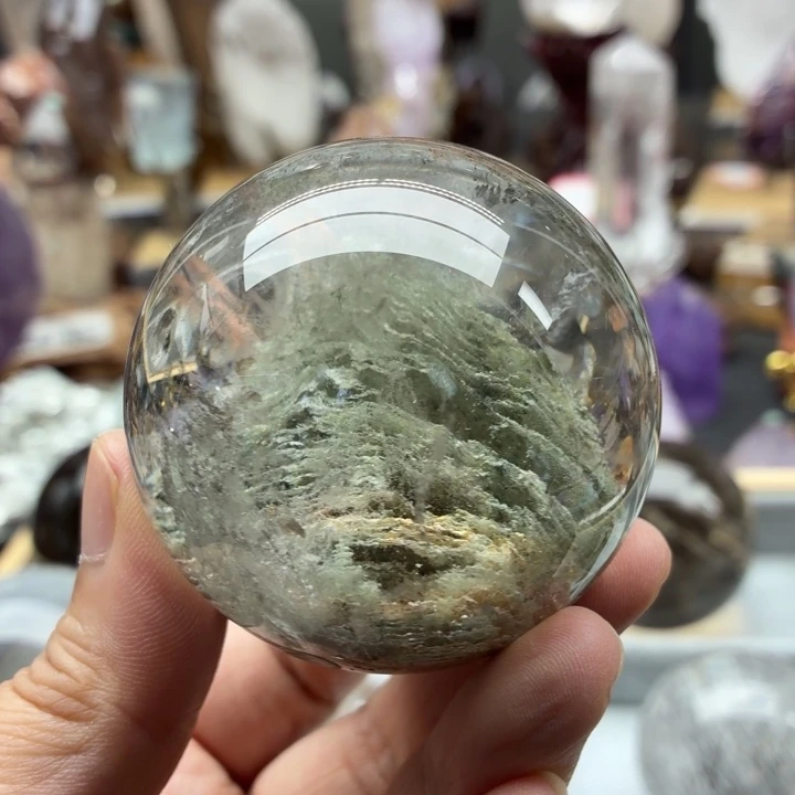 未镶嵌水晶珠宝半成品金字塔四季幽灵球