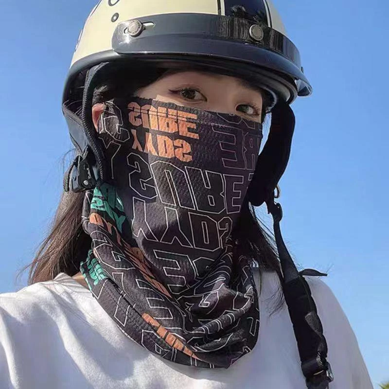 夏季防晒面罩遮阳网眼冰丝脖套男女口罩护颈脖子脸罩户外钓鱼脖套