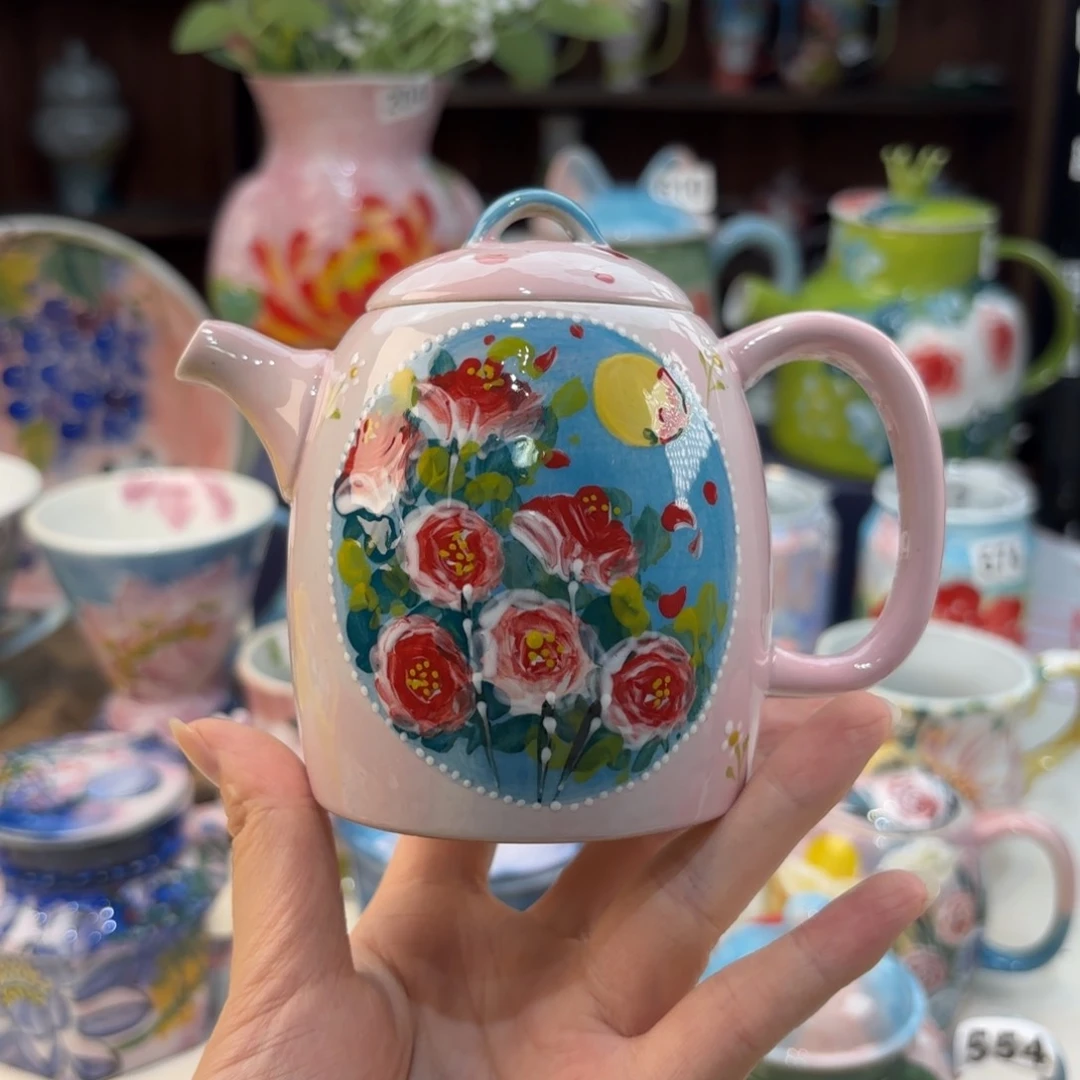 瓷片景德镇手绘高温釉下彩陶瓷茶具