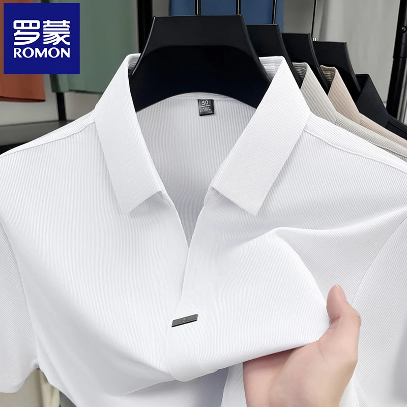罗蒙男士夏季polo衫男装休闲t恤商务轻盈时尚透气短袖潮流薄款