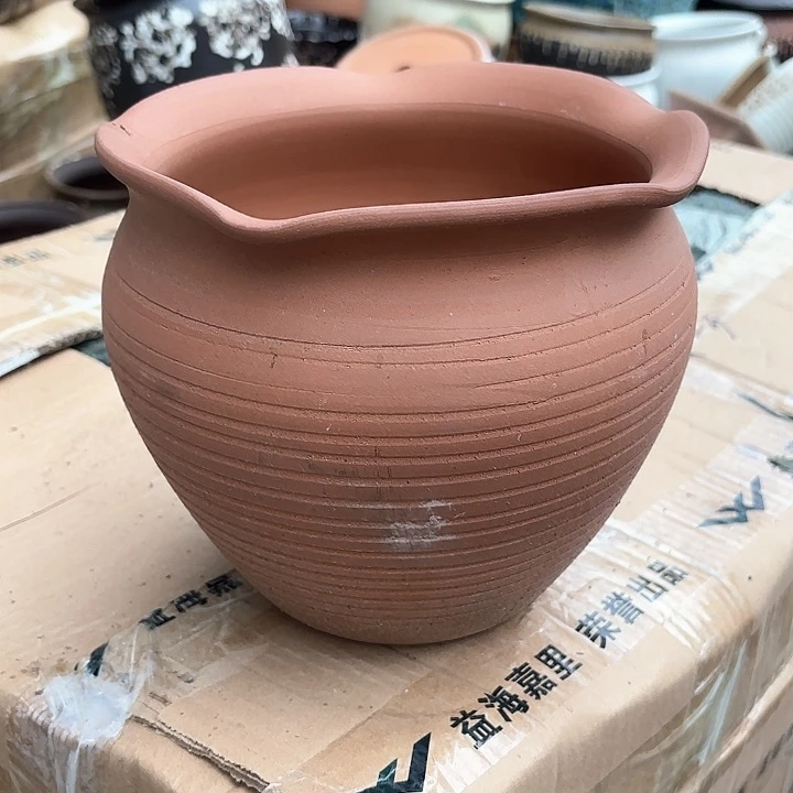 紫砂茶碗微瑕红陶口径20*18一个