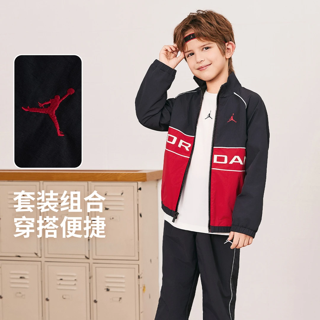 AIR JORDAN儿童运动休闲时尚春秋季百搭套装JDN-WF-D763