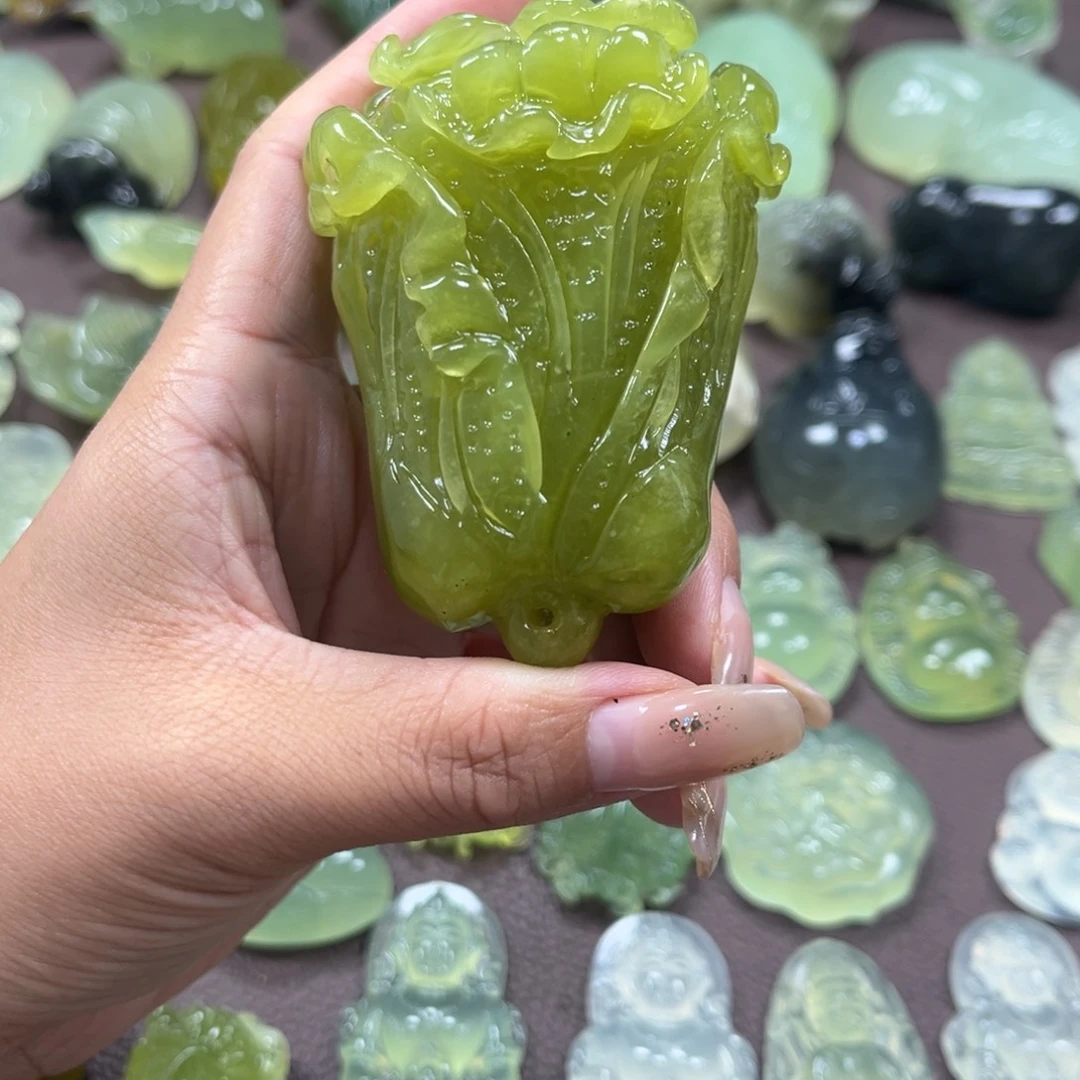 千***行蛇纹石玉未镶嵌手把件手把件