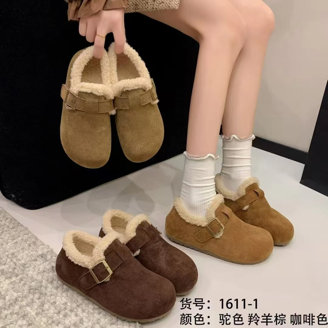 （质保90天）大棉加绒新款勃肯女鞋复古风百搭舒适牛津底1611-1