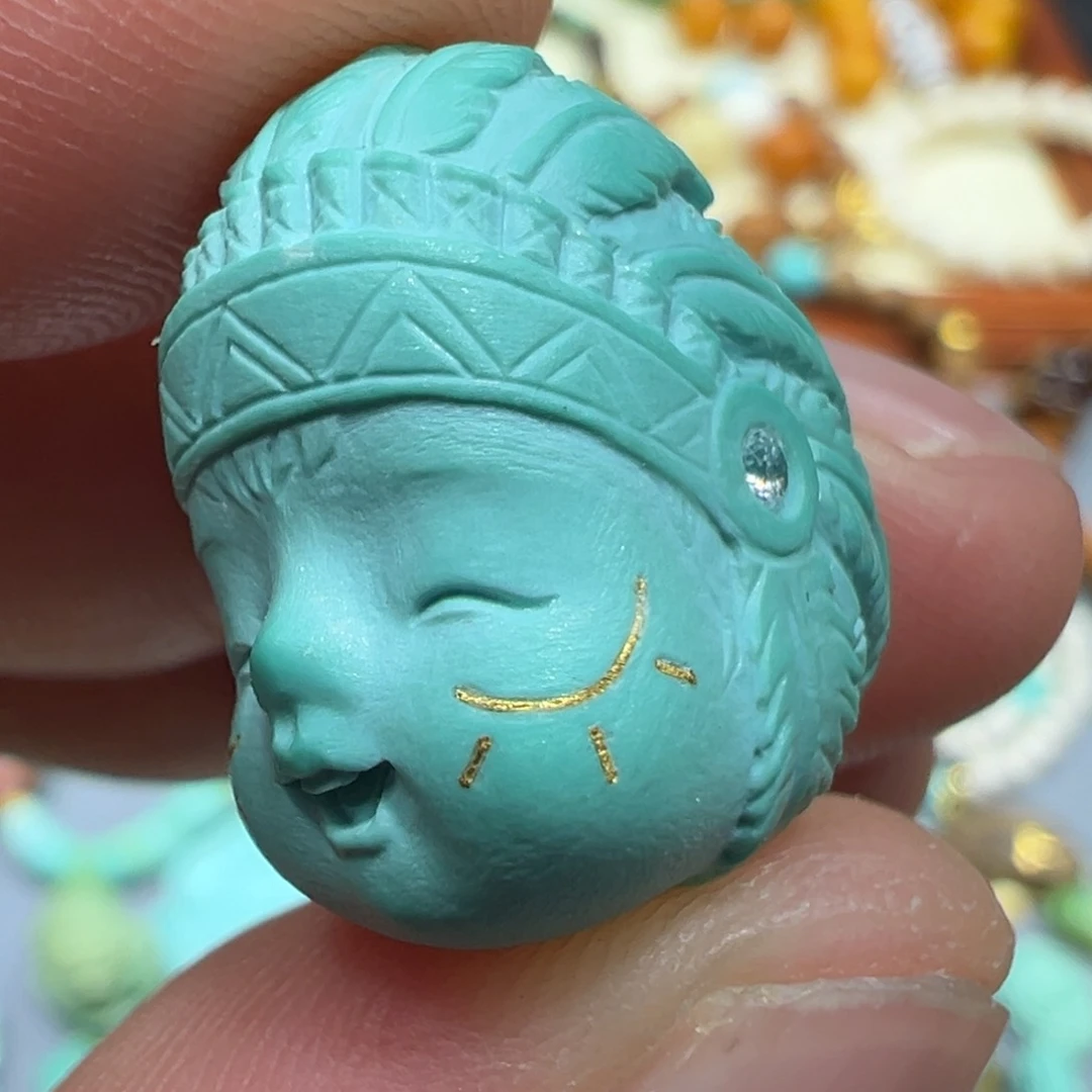 绿松石未镶嵌颈饰印第安