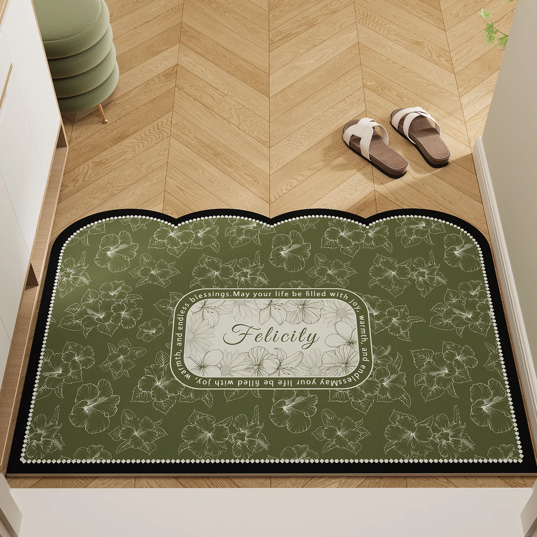 忘忧虫法式复古皮革入户门垫免洗耐脏玄关脚垫可裁剪防滑进门地毯