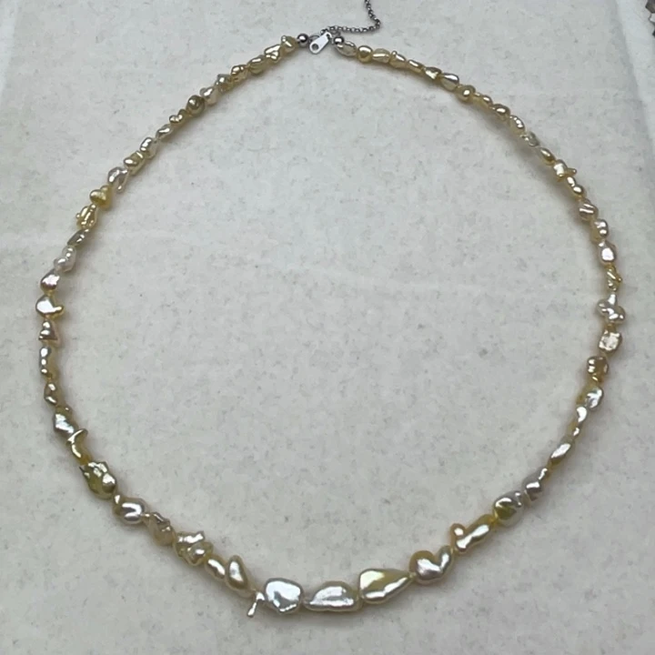 未镶嵌项链海水珍珠金keshi