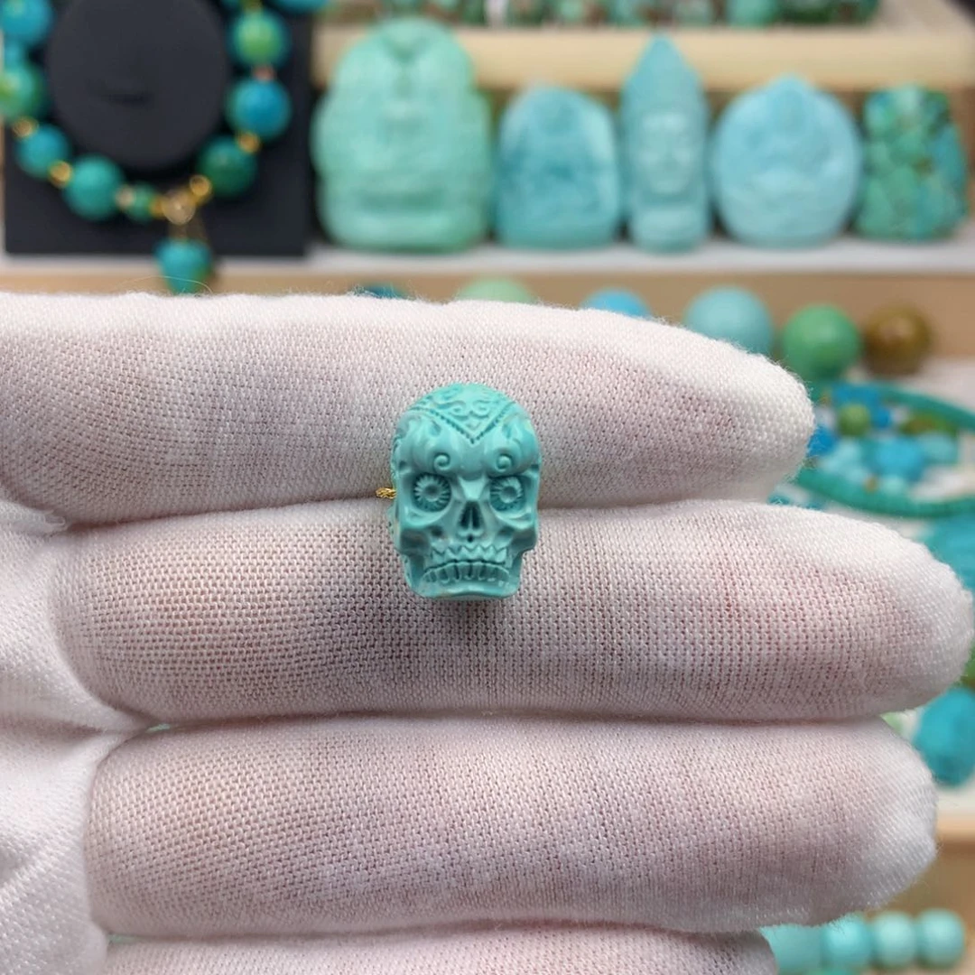 未镶嵌绿松石珠宝奇石11mm