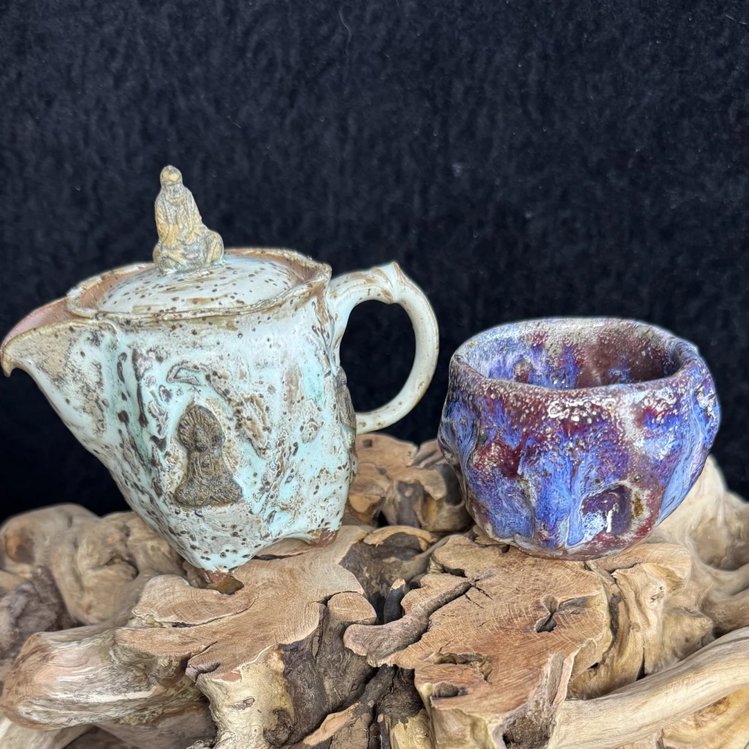 薄荷绿敦煌系列正把壶套