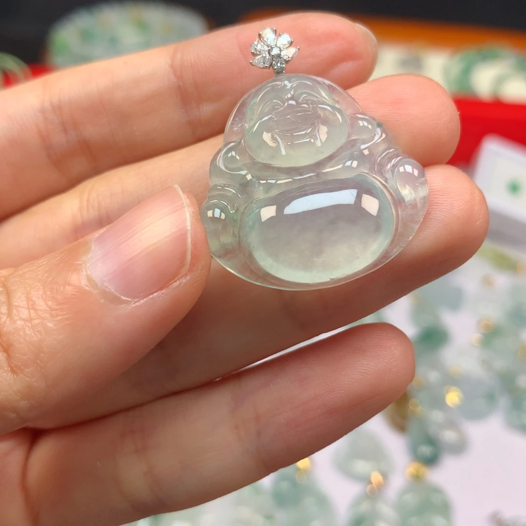 【闪购商品】吊坠(不含链)18K金镶嵌翡翠佛公