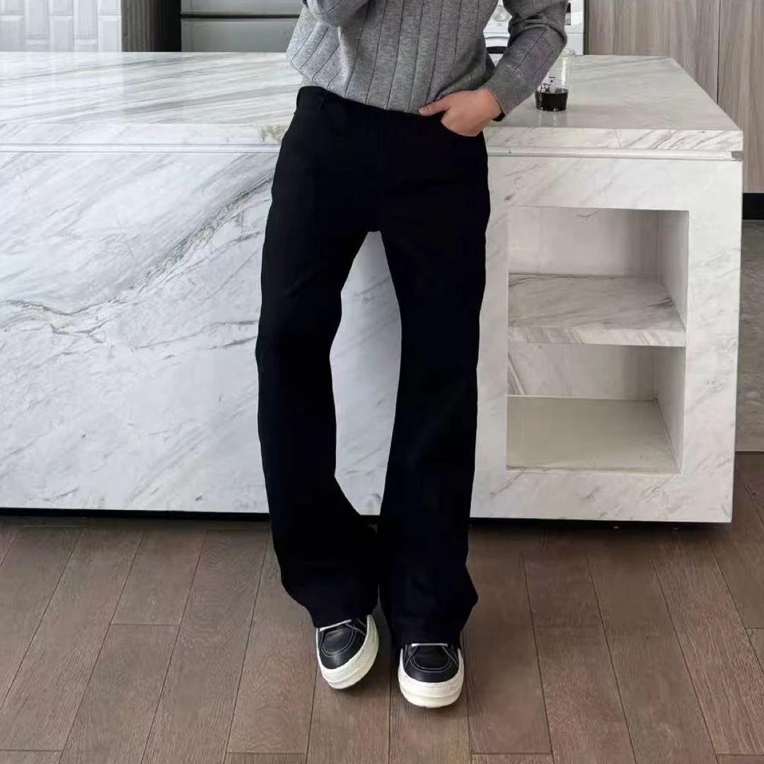 男款微喇弯刀牛仔裤显瘦微喇时尚黑色百搭