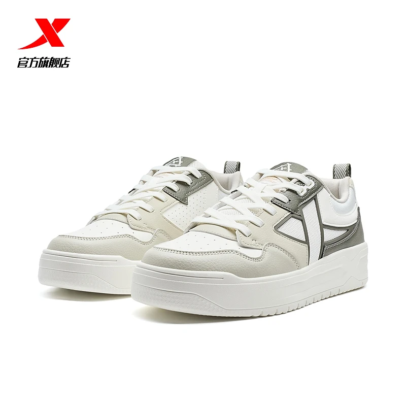 【陈三废】C307特步STEP-1情侣板鞋2025夏季新款厚底增高休闲鞋