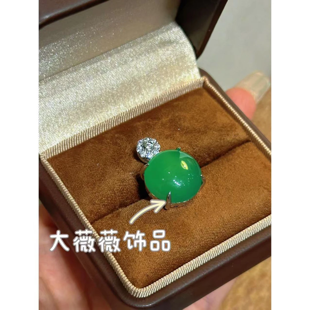 铜合金吊坠 绿色高级感圆形吊坠-4842