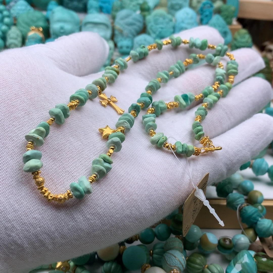 绿松石18K金镶嵌手链
