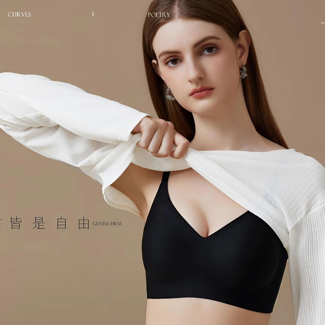 【全固定聚拢3.5平胸小胸显大】厚杯无痕收复乳舒适透气内衣一片式