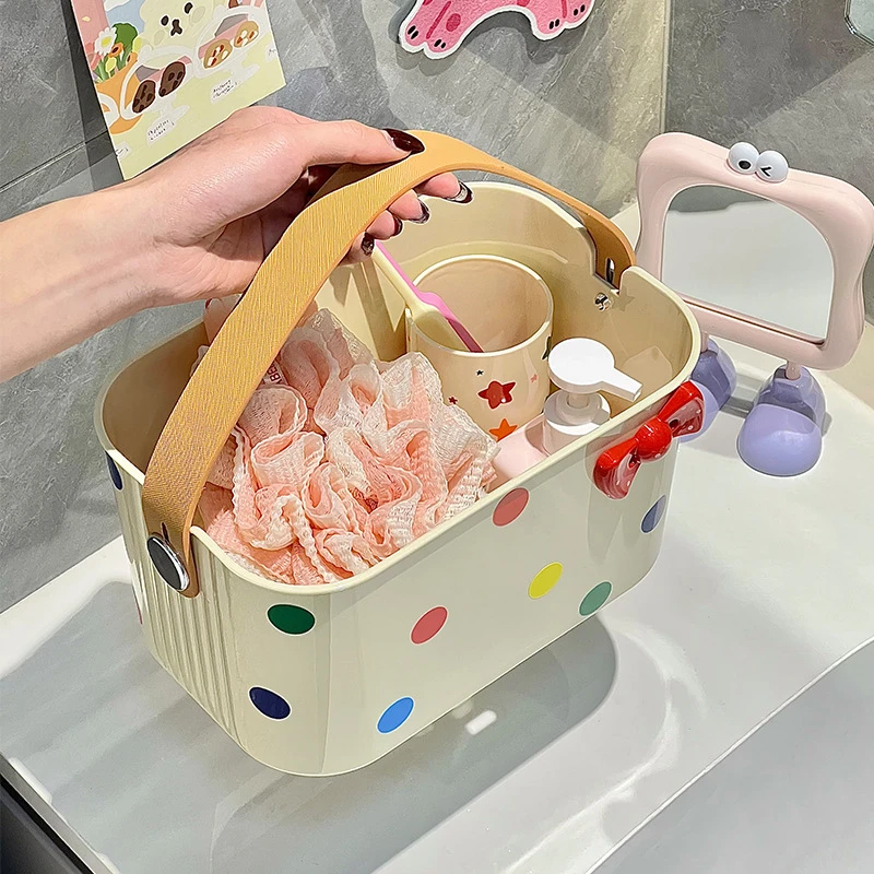 多巴胺浴室收纳篮卫生间洗漱用品收纳筐大容量手提洗澡篮子沥水篮