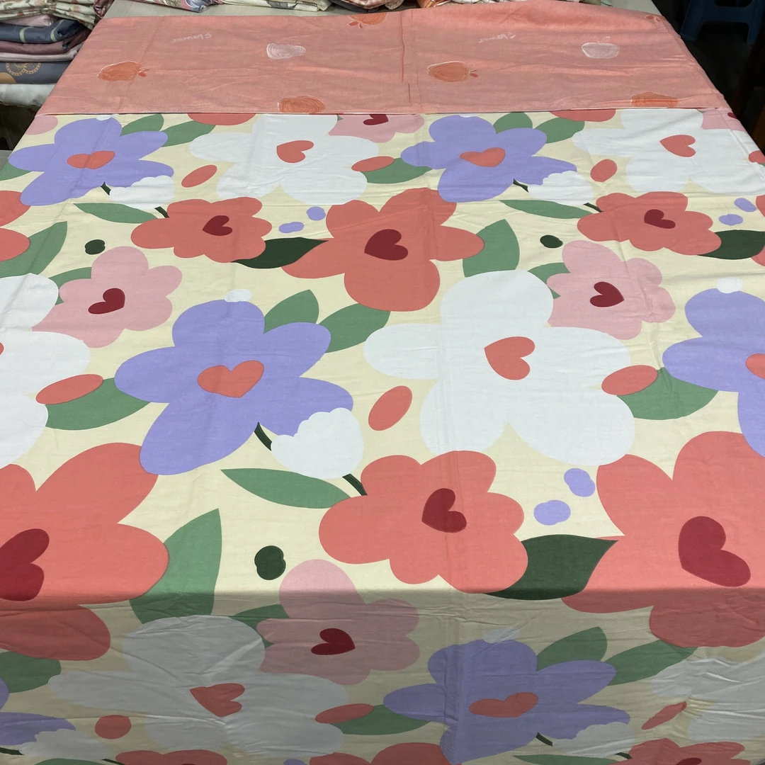 双人被罩2米×2.3米大粉花花朵被罩