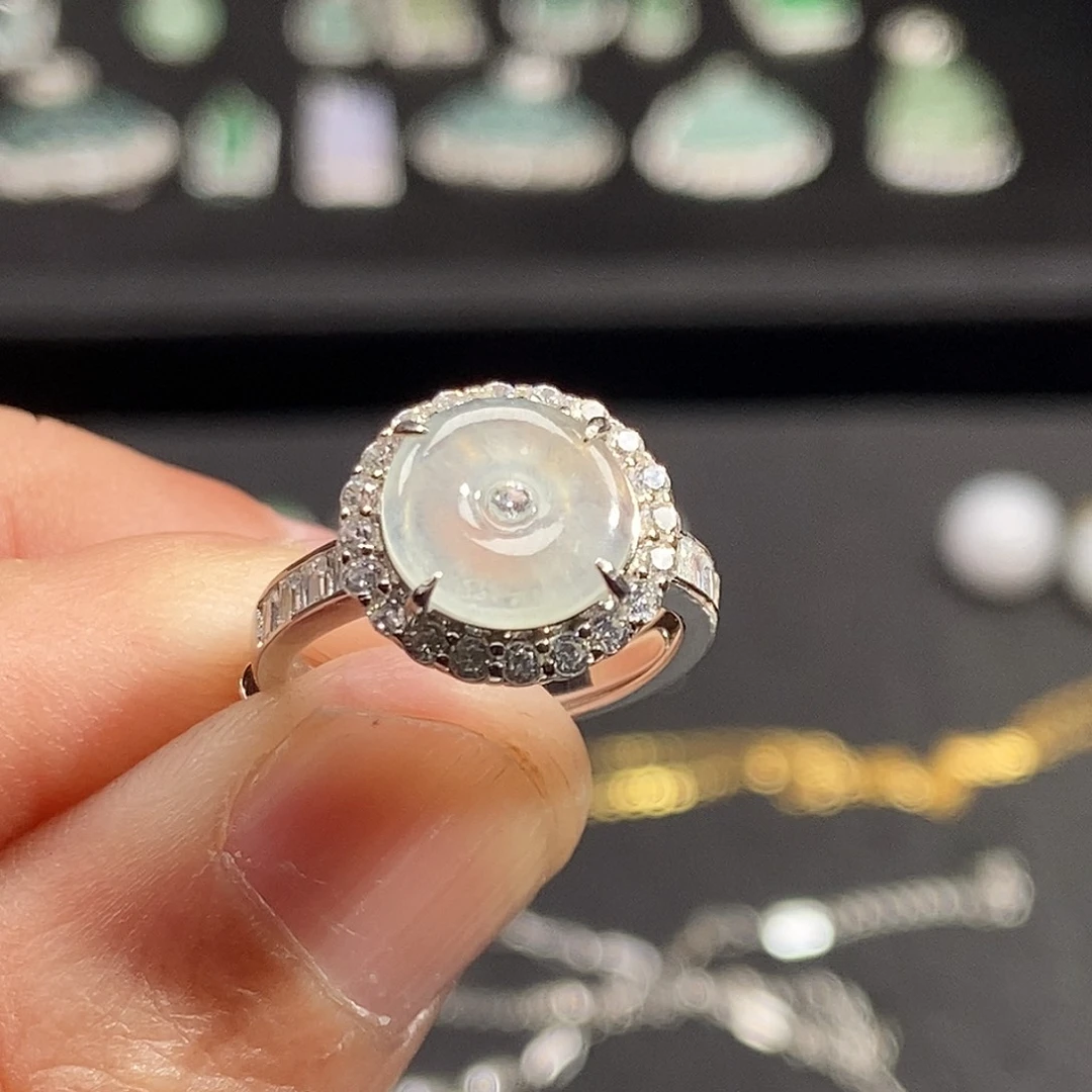 翡翠银S925镶嵌戒指