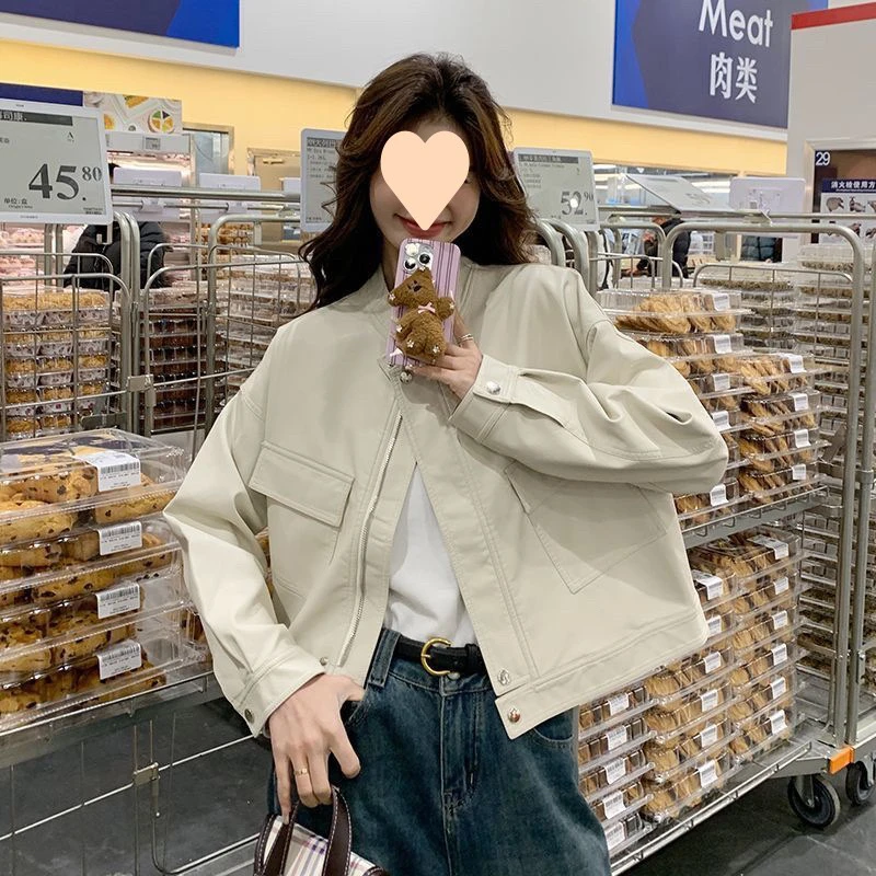 （老五专属）高级感皮衣外套女短款新款百搭时尚宽松洋气机车皮夹克