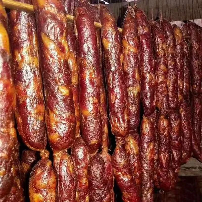 【雪梅姐推荐】贵州正宗黑毛猪柴火烟熏麻辣香肠地道腊味