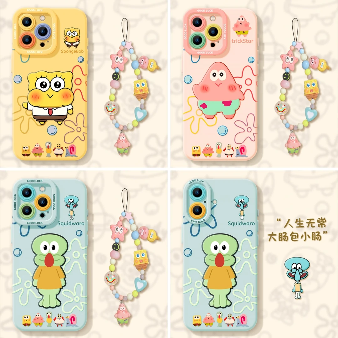 海绵宝宝适用苹果16手机壳iphone15可爱16promax海绵宝宝13软壳