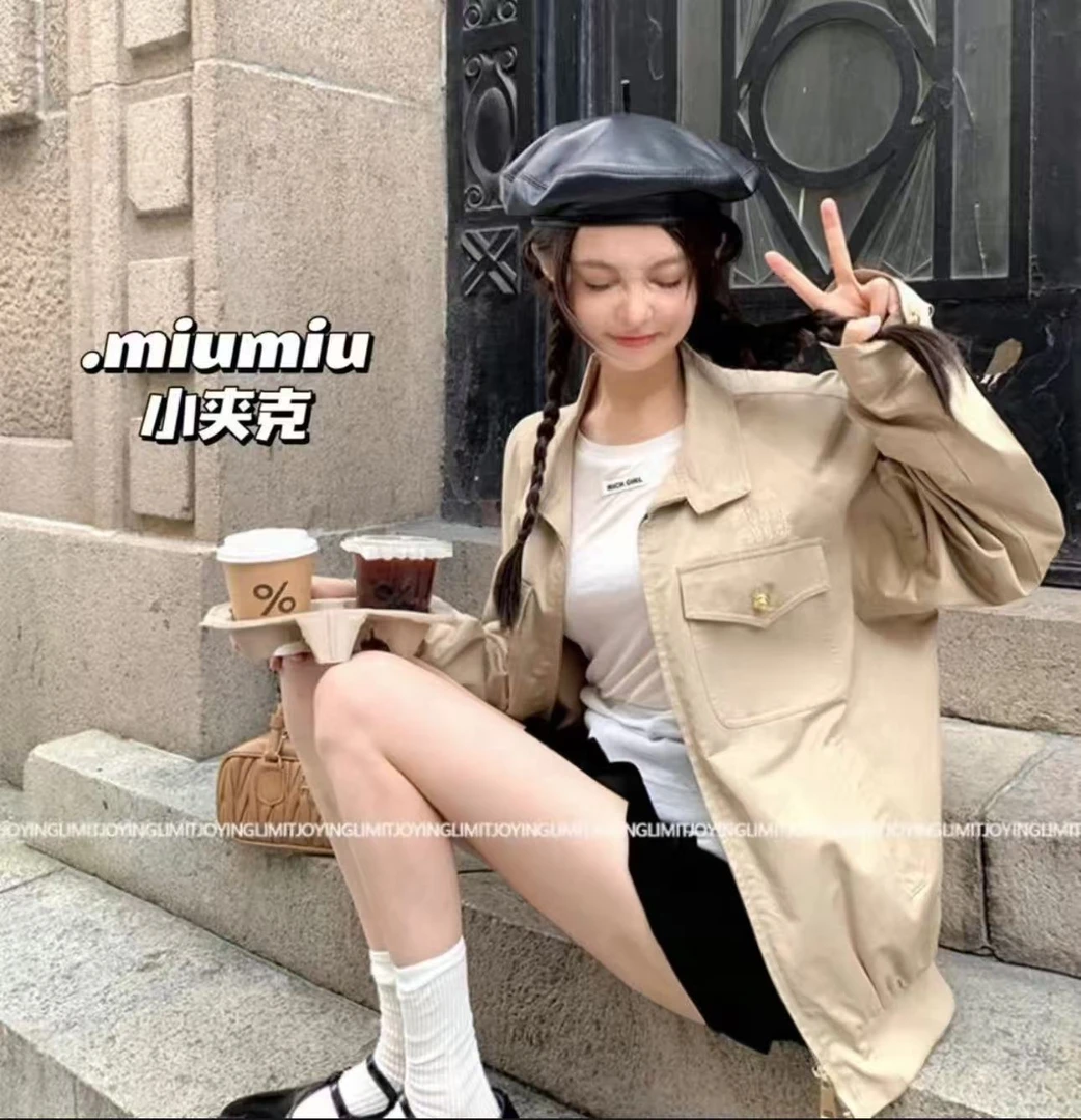 未使用 MIU MIU/缪缪 蒙口/六六/女款加快外套