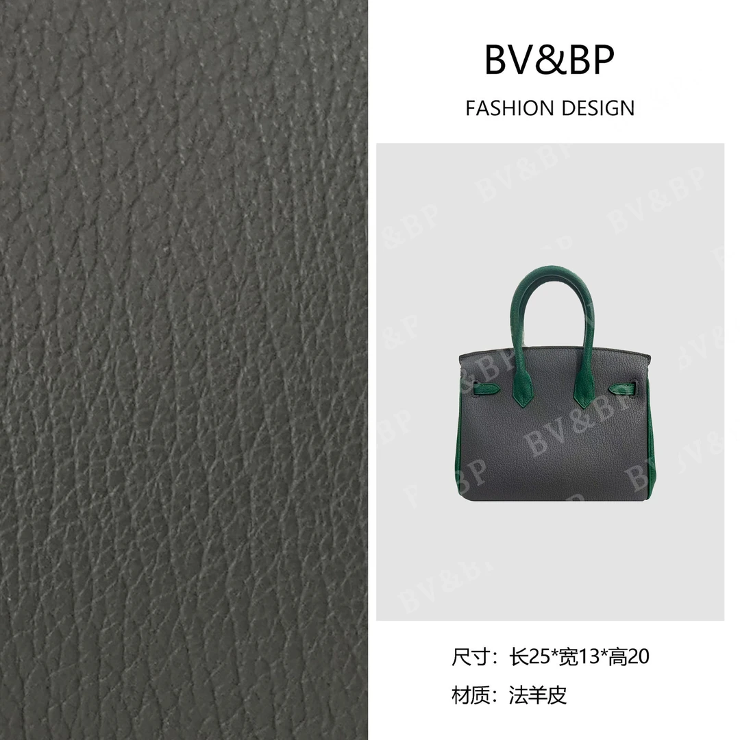 【高定】原创设计时尚高定单肩斜跨包 BV5025-海鸥灰拼丝绒绿