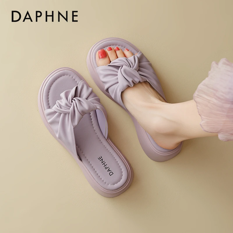 达芙妮法式小香风拖鞋女外穿2025新款夏厚底配裙子沙滩凉拖高级感