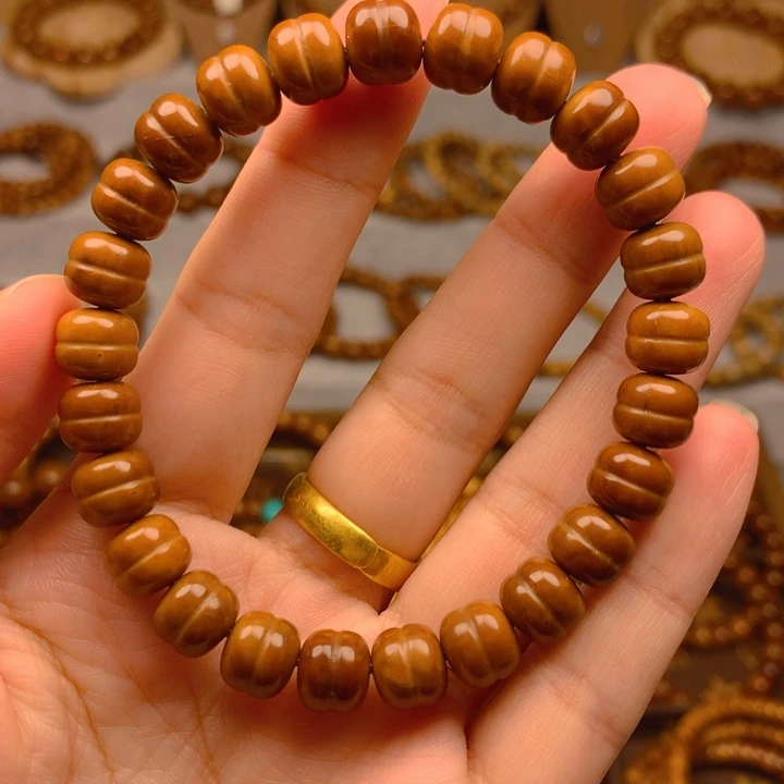 果皮天然库克精挑汉堡珠8*9单圈手串