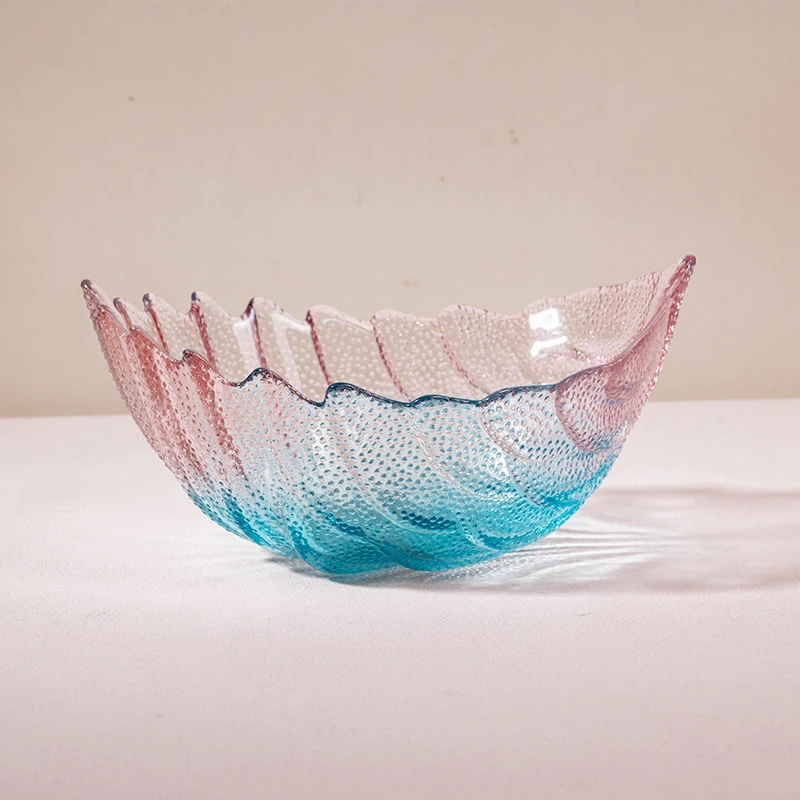 羽毛创意欧式玻璃果盘果斗糖缸水果盘茶几托盘糖果盘干果盘