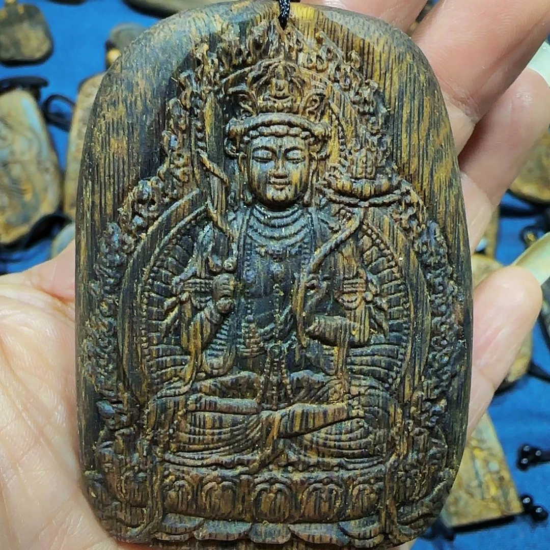 沉香沉香碎屑海南绿奇张勺子老料虚空带绳32克