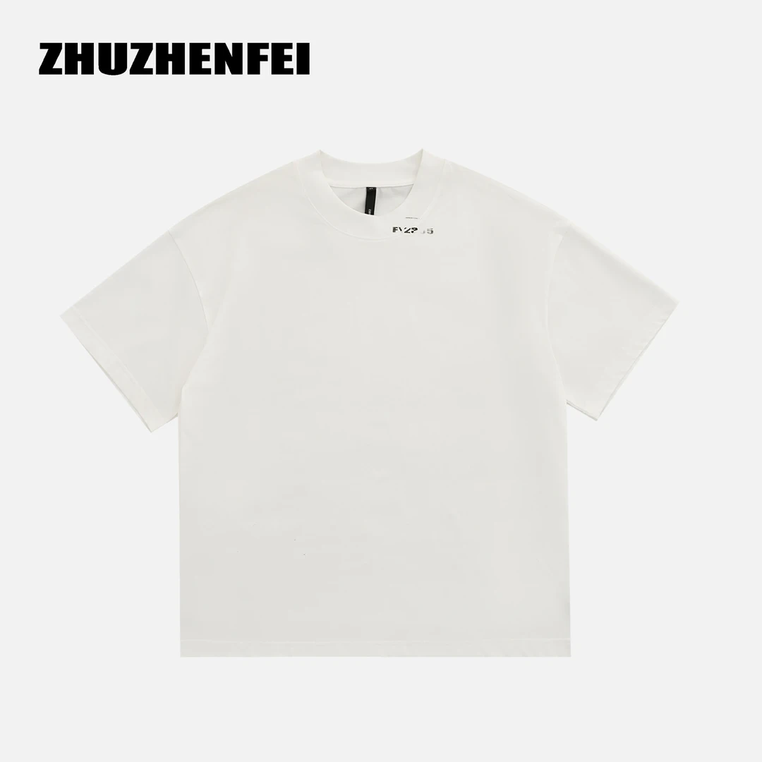 ZZF WANG |100棉宽松极简百搭螺纹领纯色T恤 ZW652002