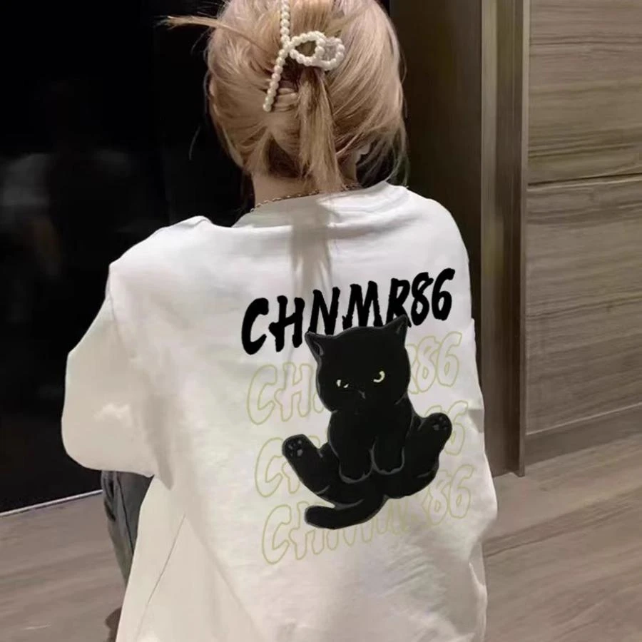 纯欲慵懒风女装纯棉短袖t恤女夏2025新款宽松正肩设计感半袖上衣