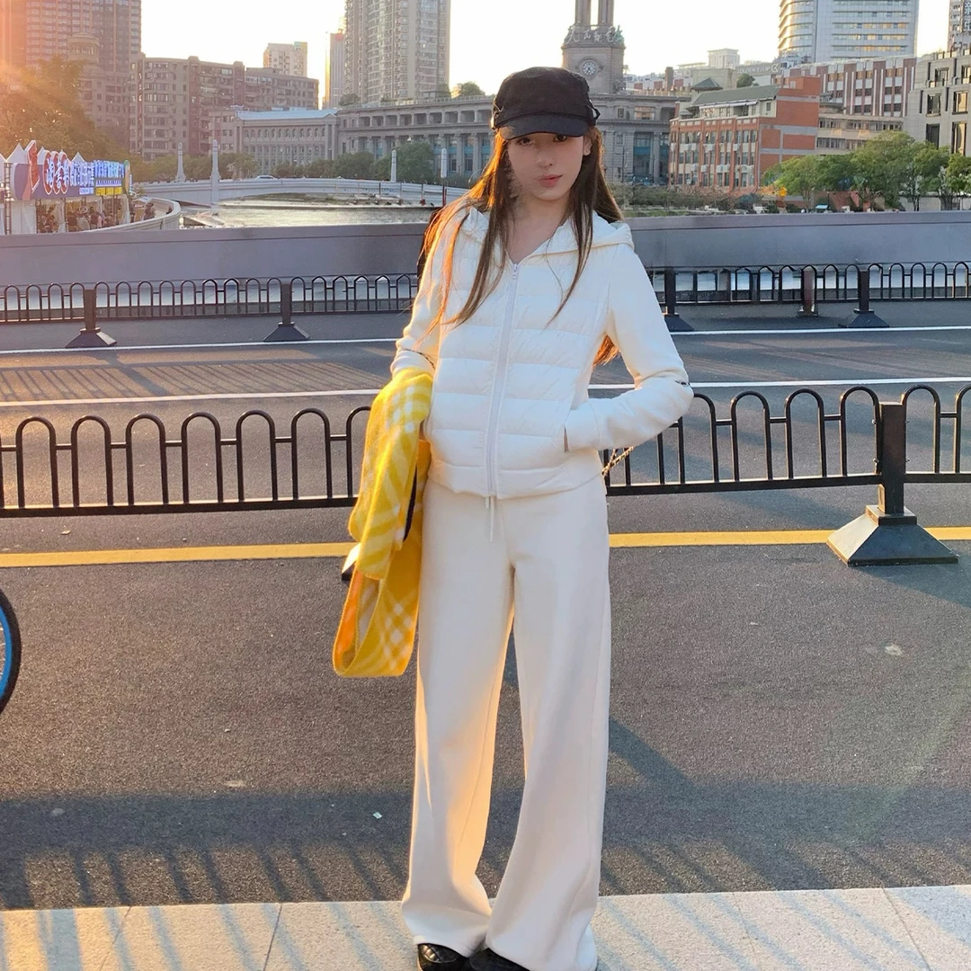 lu系90白鸭绒三星羽绒安心绒女冬季新款拼接短款轻薄外套羽绒服