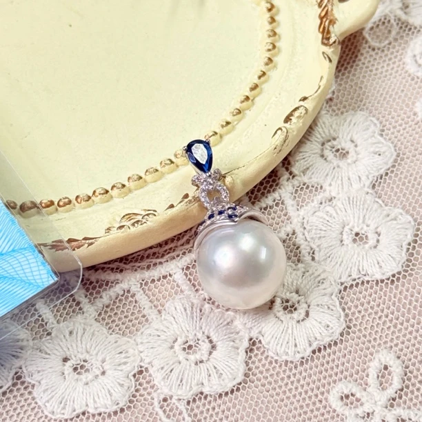吊坠925银 【六六中古】孤品优雅珍珠吊坠ew3070带链珠子13.5