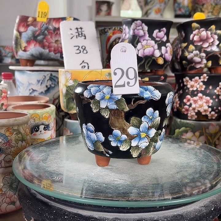 满38包邮 景德镇幸运花盆