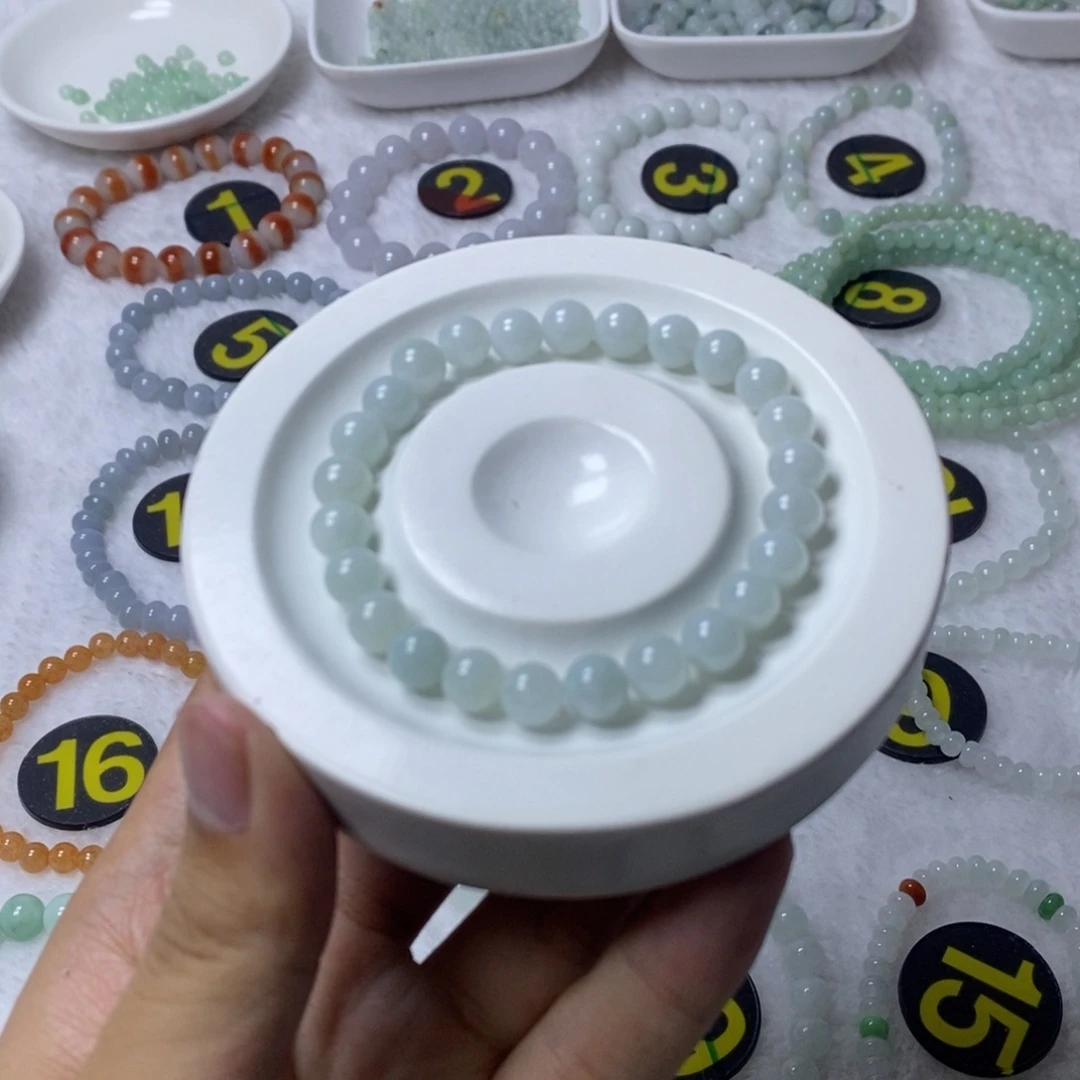 手链翡翠未镶嵌浅蓝色卡7.4
