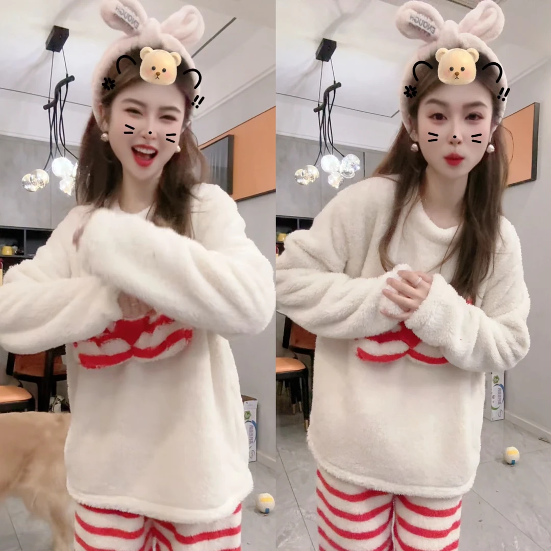 【月月专享】新年穿搭 慵懒上衣+休闲睡裤两件套套装 XXJ-YG001174