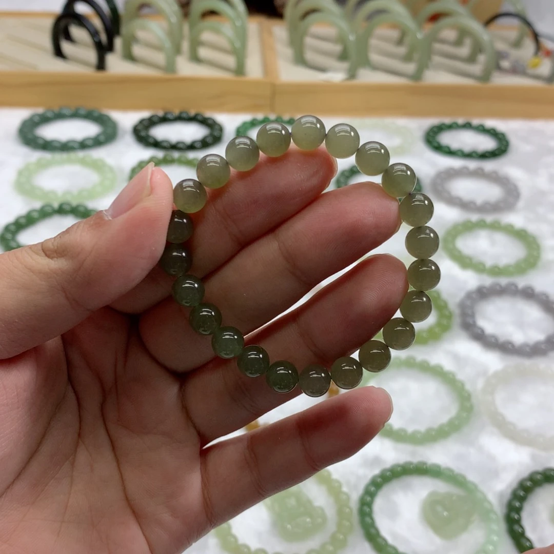 未镶嵌手串和田玉（冰藕灰7.7）