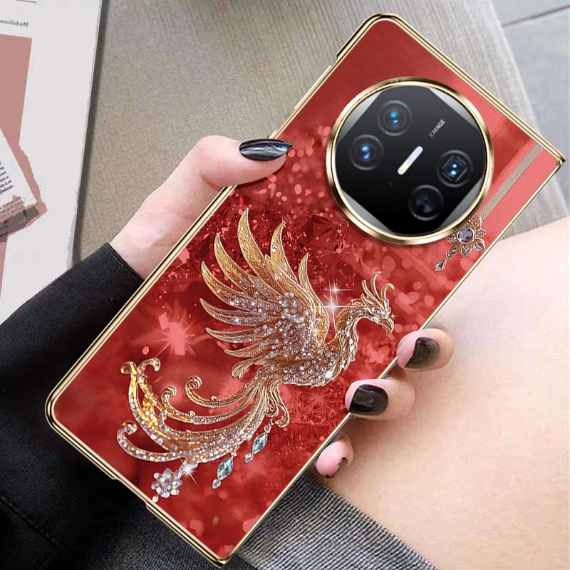新年红色凤凰适用华为matex7手机壳x6典藏版爆款新年X5折叠屏奢华