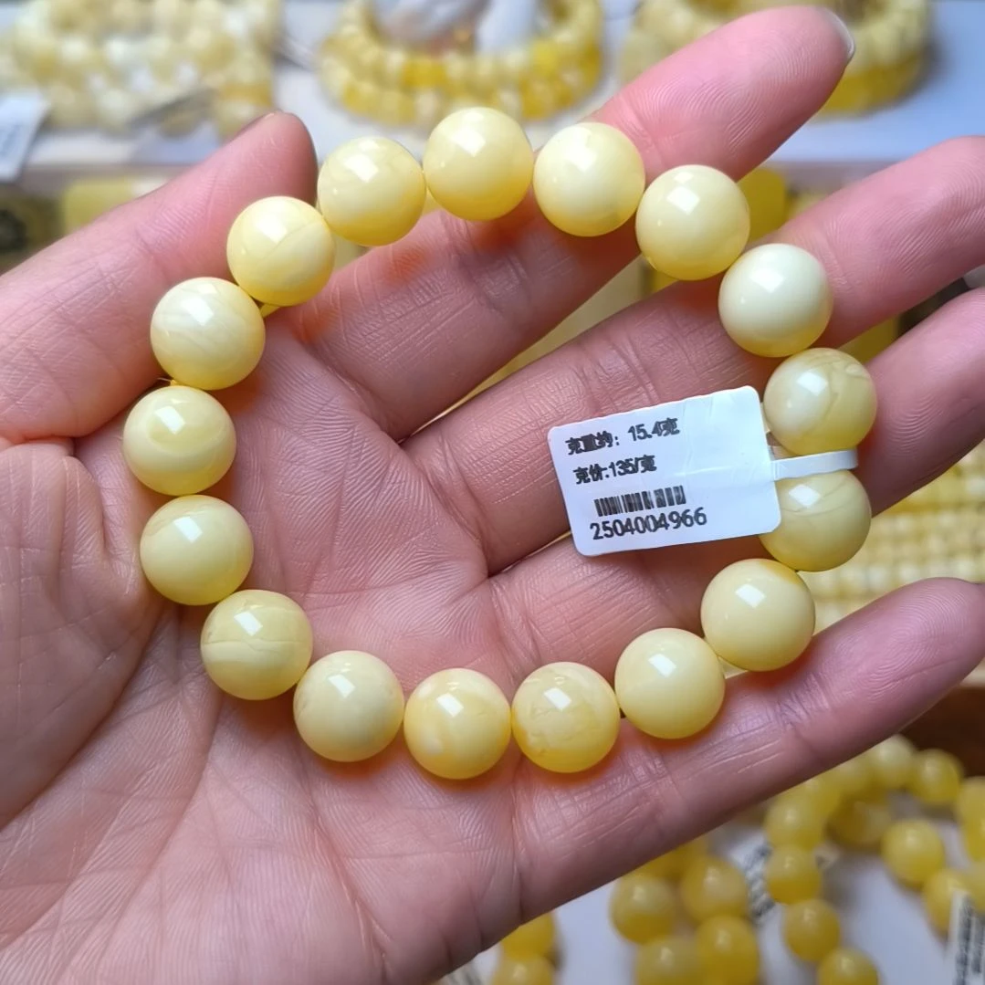 未镶嵌蜜蜡手串11+圆珠手串