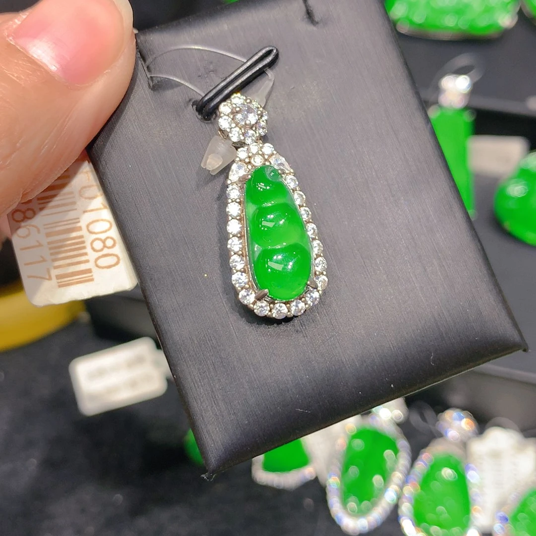 颈饰银S925镶嵌翡翠00001