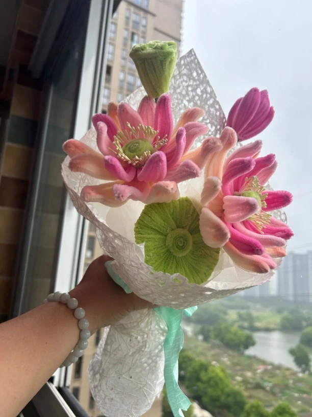 扭扭棒花束手工diy材料包母亲节女友闺蜜生日送礼佳品 荷花花束