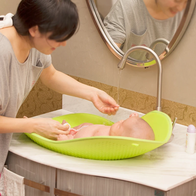 懒妈妈初生婴儿洗澡盆可躺宝宝洗手台洗澡神器新生儿用品便携浴盆