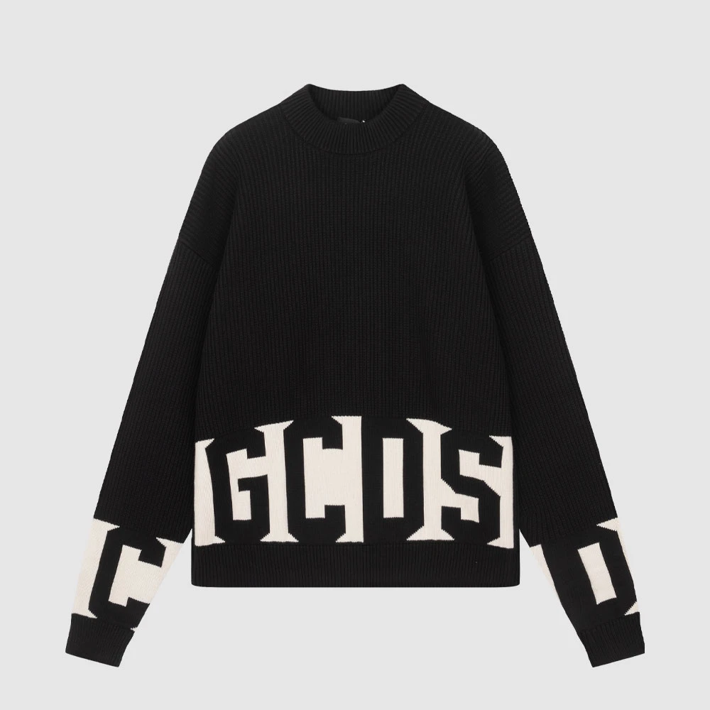 GCDS新品logo织花休闲男圆领套头毛衫针织衫毛衣SS23M38006502