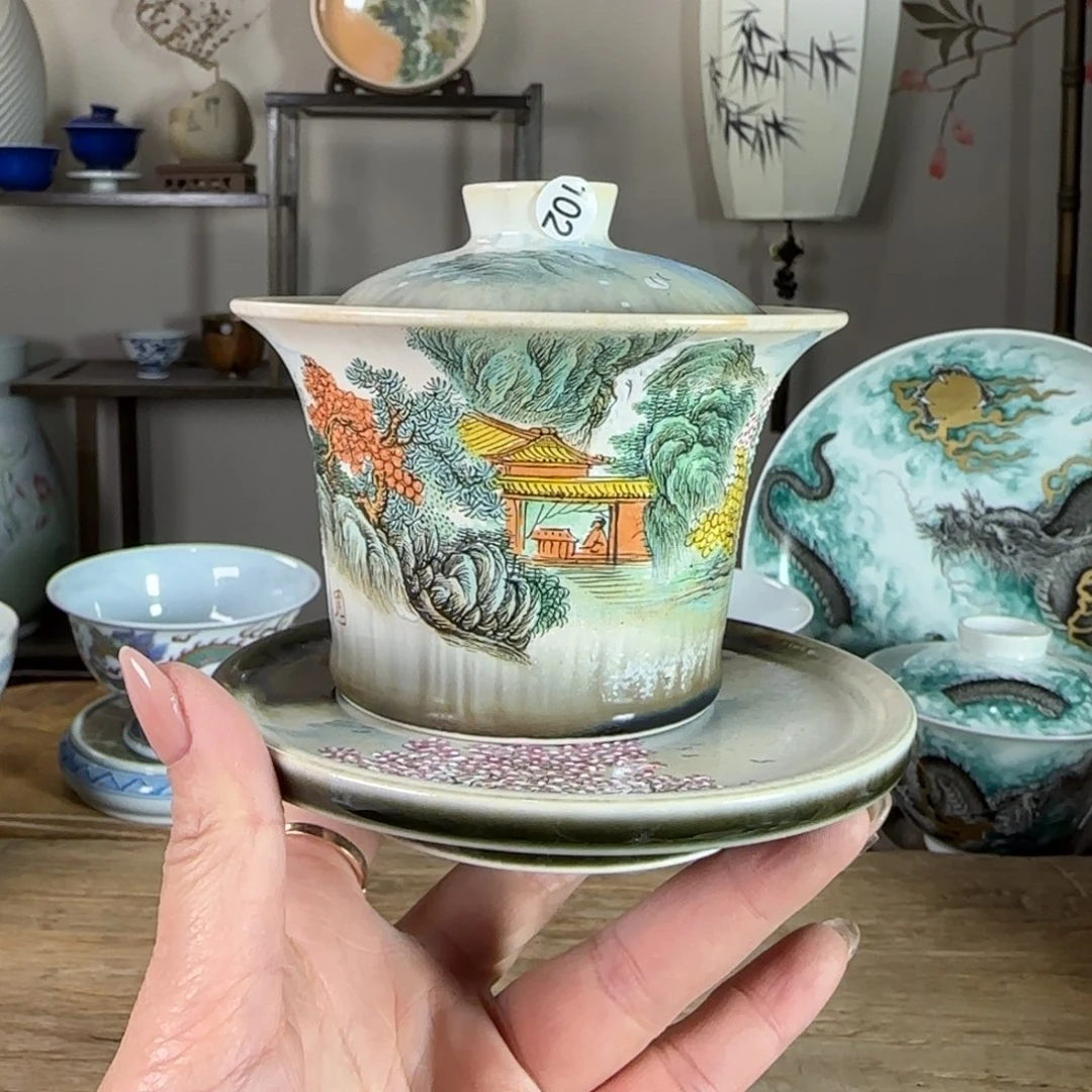 杯景德镇陶瓷柴烧多人