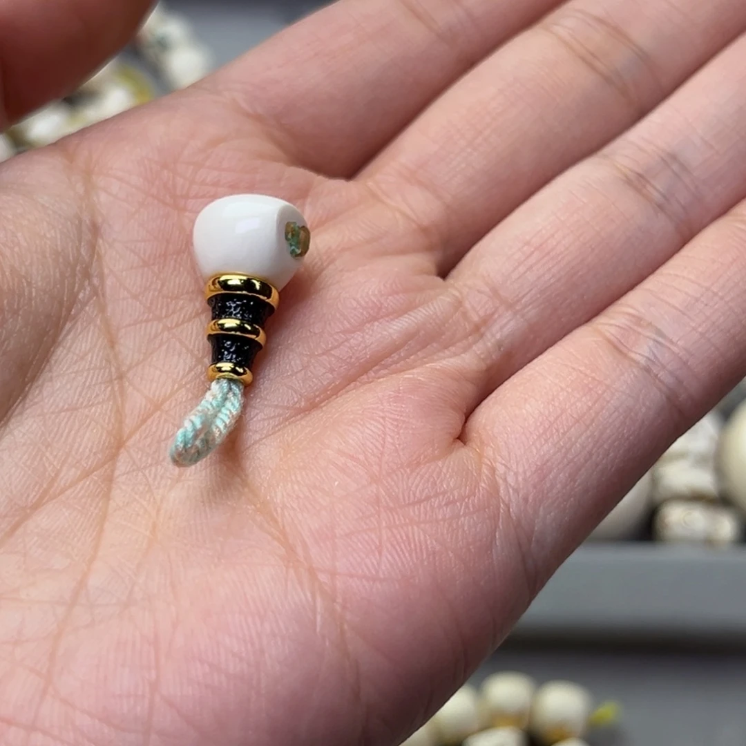 *****猛犸象牙吊坠10mm黑金分体三通