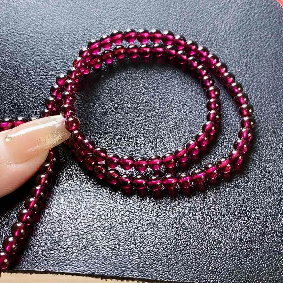 石榴石手链未镶嵌F**F5.0 2圈紫牙乌