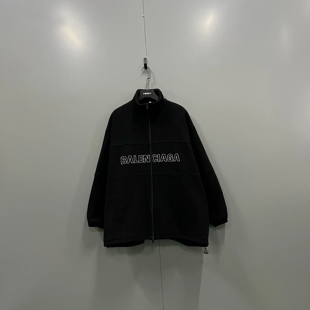 95新 Balenciaga/巴黎世家 BC 黑色印花外套 46码 016832
