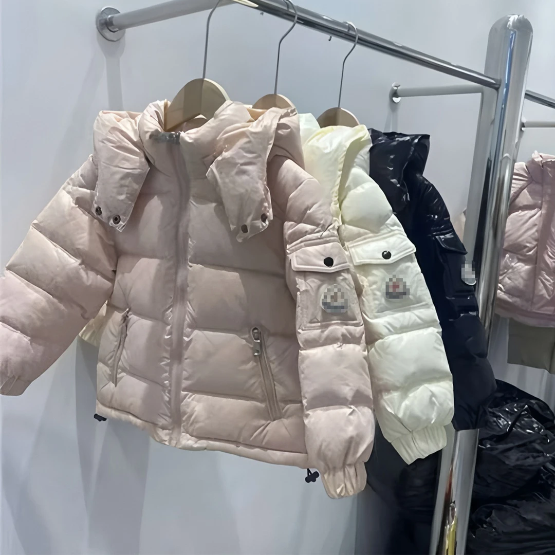 M家同款儿童羽绒服短款冬季加厚男女童中大童保暖三防亮面外套潮